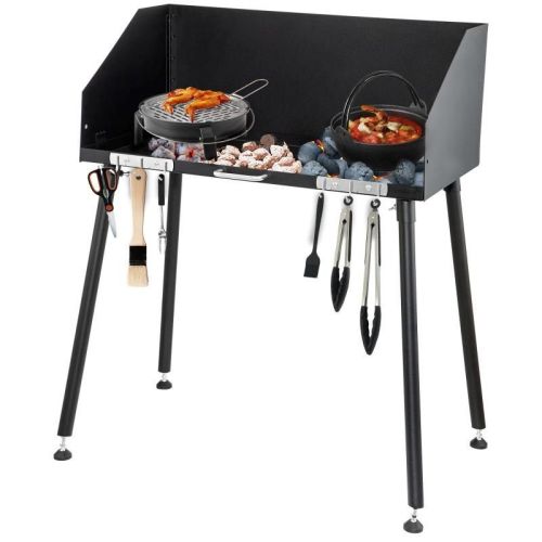 Backyard Garden Camp Table Dutch Oven Cooking Table W/ Wind Shield Backyard Garden Camp Table Dutch Oven Cooking Table W/ Wind Shield
